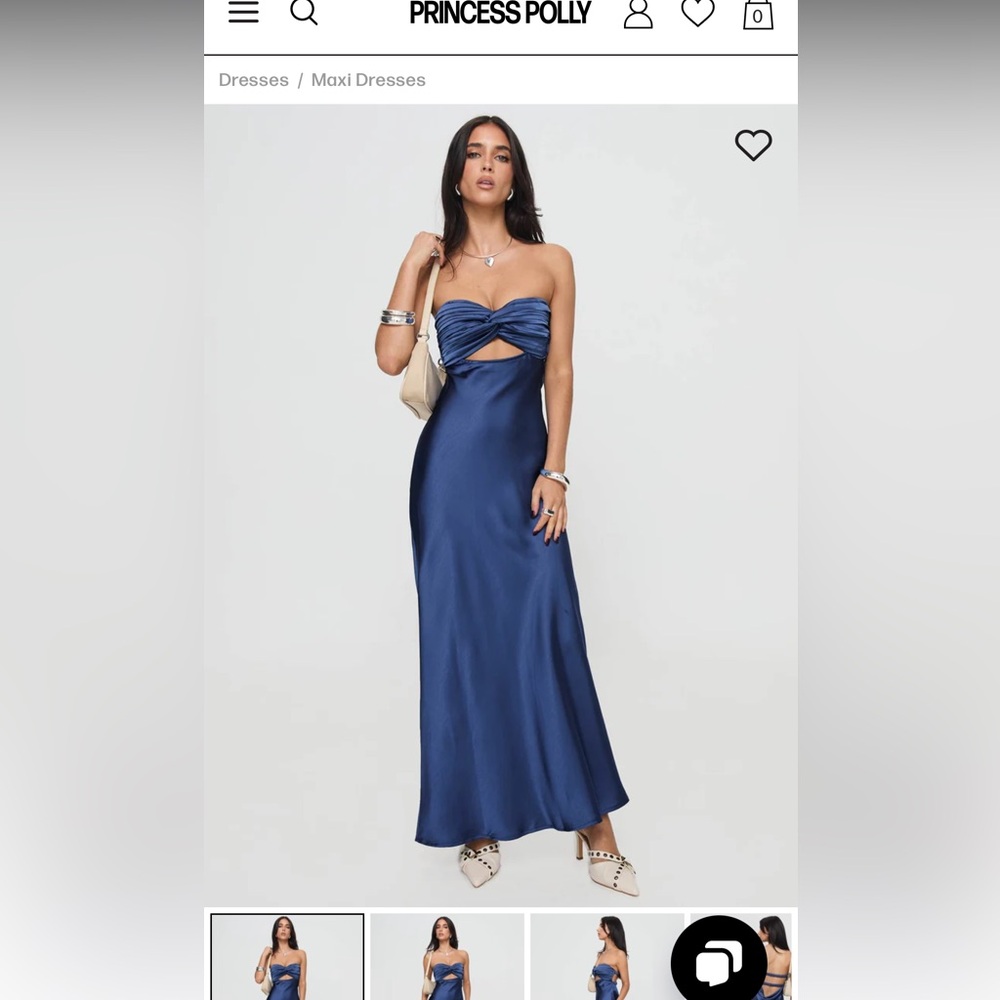 Princess Polly Blue Strapless Maxi Dress